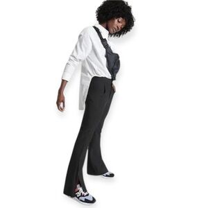 Athleta Stellar Flare Trousers Black 8T Tall Travel Office Work Split Hem